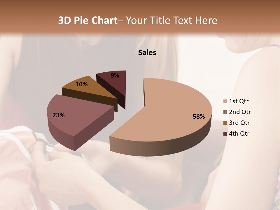 Two Women Sitting On A Couch Looking At A Piece Of Clothing PowerPoint Template