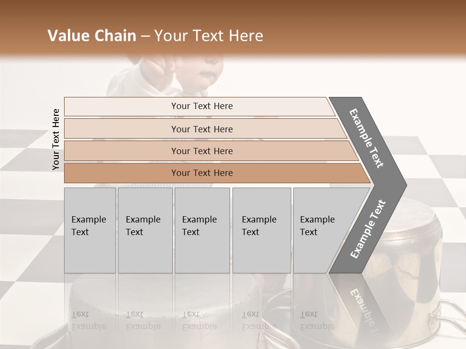 A Baby Playing With A Drum On A Checkered Floor PowerPoint Template