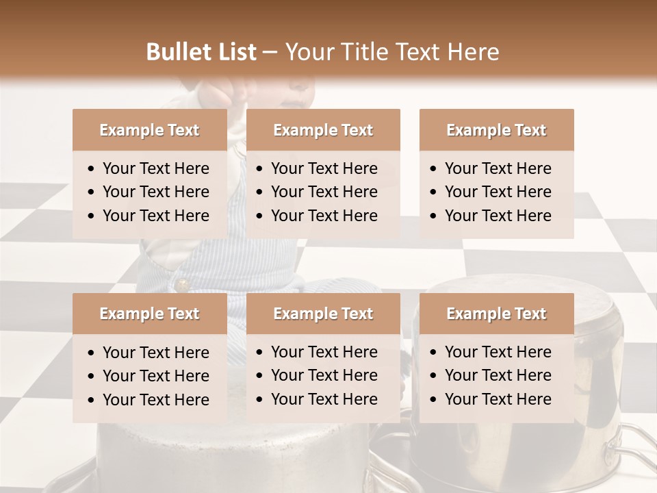 A Baby Playing With A Drum On A Checkered Floor PowerPoint Template