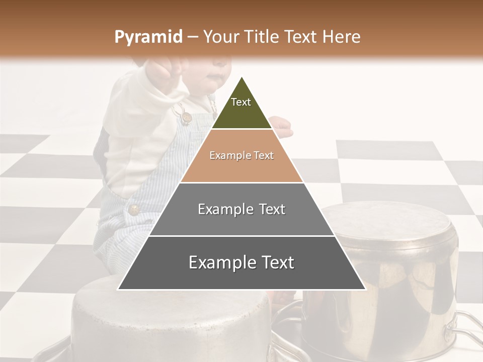 A Baby Playing With A Drum On A Checkered Floor PowerPoint Template