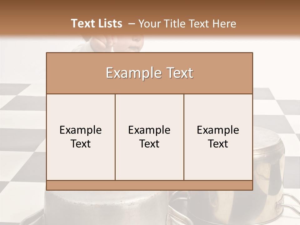 A Baby Playing With A Drum On A Checkered Floor PowerPoint Template