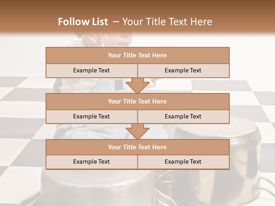 A Baby Playing With A Drum On A Checkered Floor PowerPoint Template
