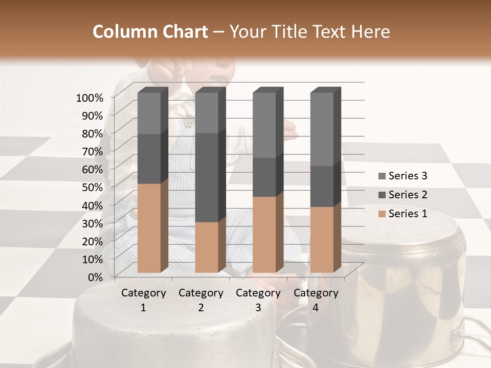 A Baby Playing With A Drum On A Checkered Floor PowerPoint Template