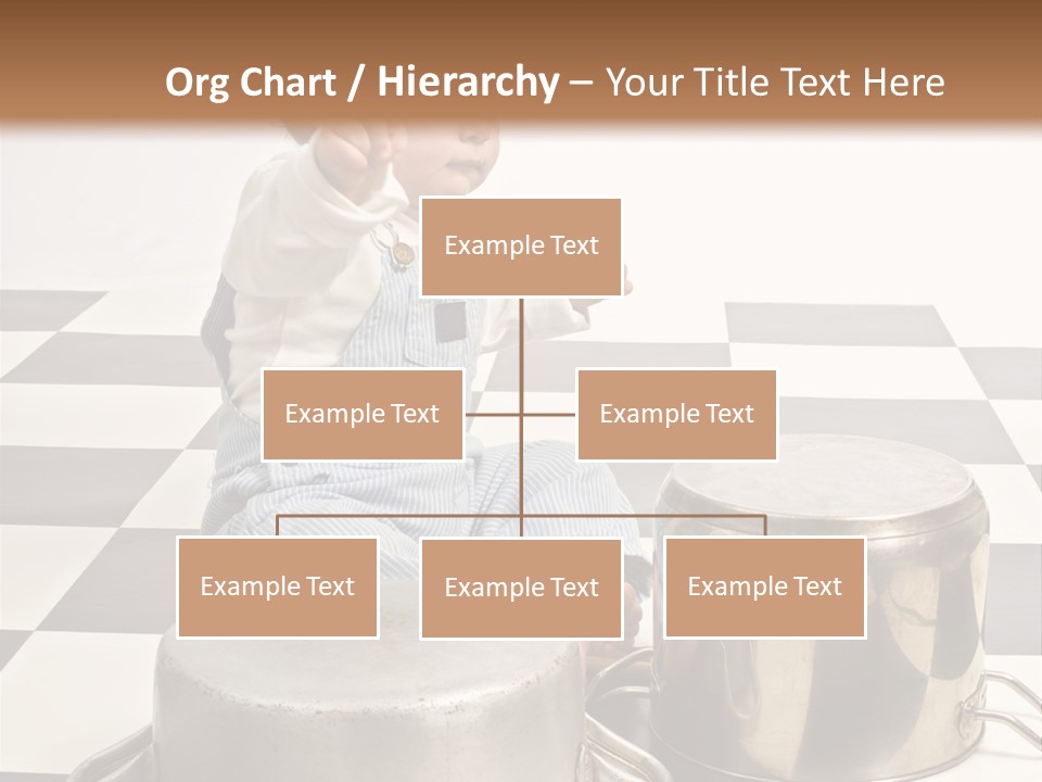 A Baby Playing With A Drum On A Checkered Floor PowerPoint Template