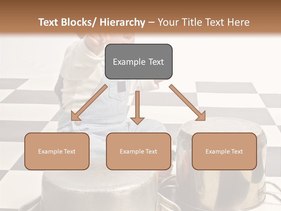 A Baby Playing With A Drum On A Checkered Floor PowerPoint Template