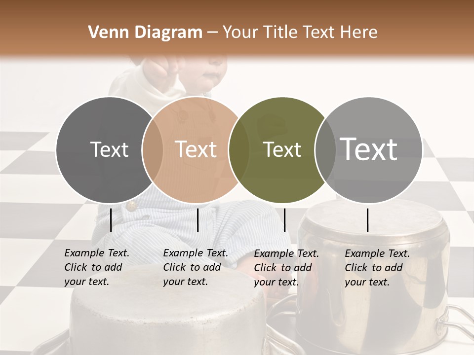 A Baby Playing With A Drum On A Checkered Floor PowerPoint Template