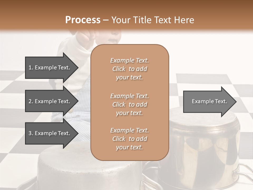 A Baby Playing With A Drum On A Checkered Floor PowerPoint Template