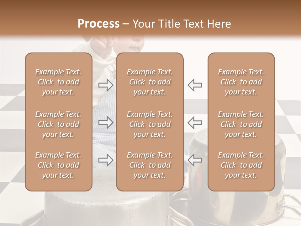 A Baby Playing With A Drum On A Checkered Floor PowerPoint Template