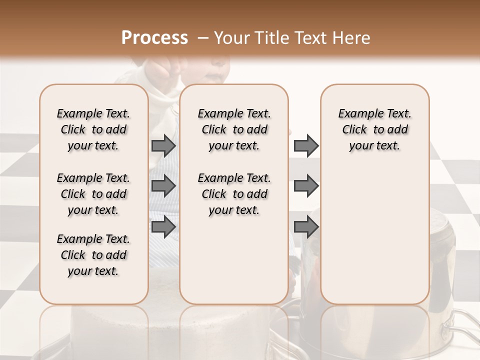 A Baby Playing With A Drum On A Checkered Floor PowerPoint Template