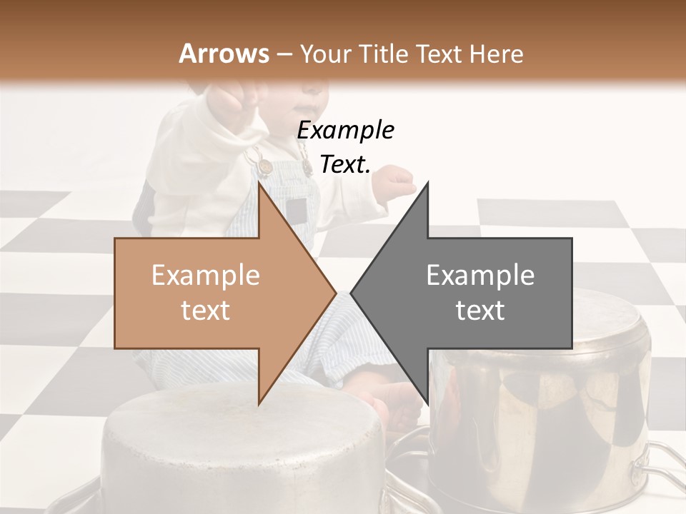 A Baby Playing With A Drum On A Checkered Floor PowerPoint Template