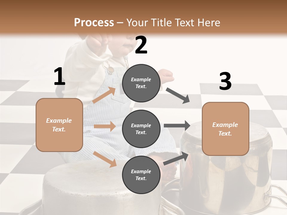 A Baby Playing With A Drum On A Checkered Floor PowerPoint Template