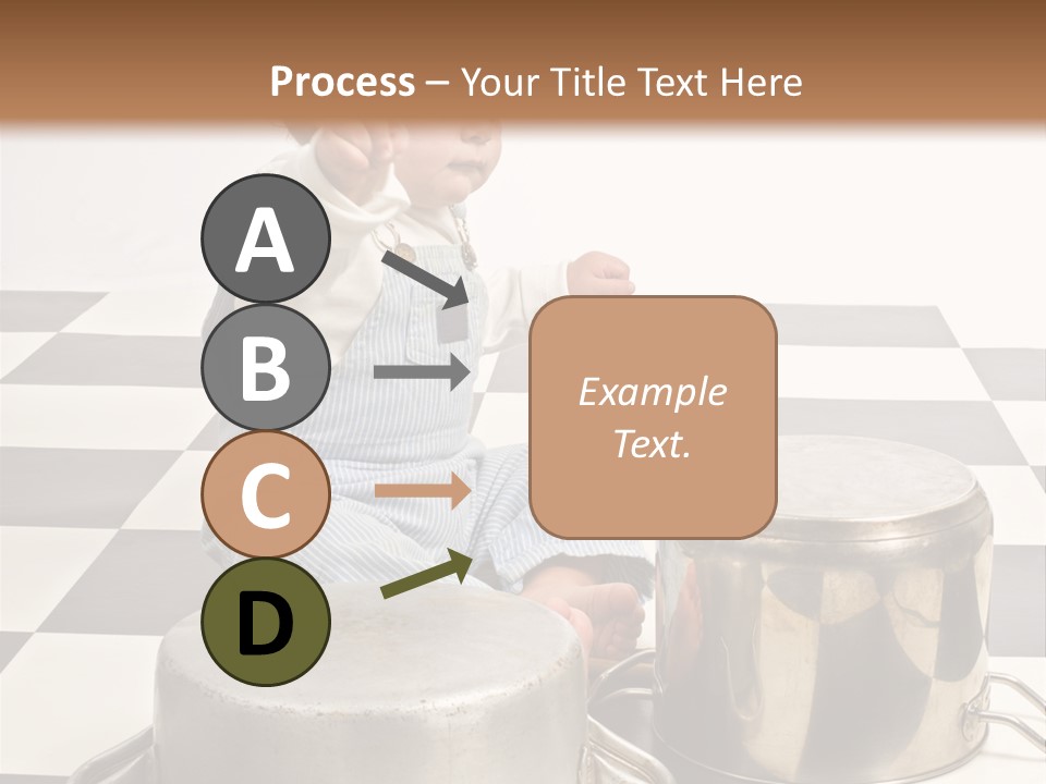 A Baby Playing With A Drum On A Checkered Floor PowerPoint Template