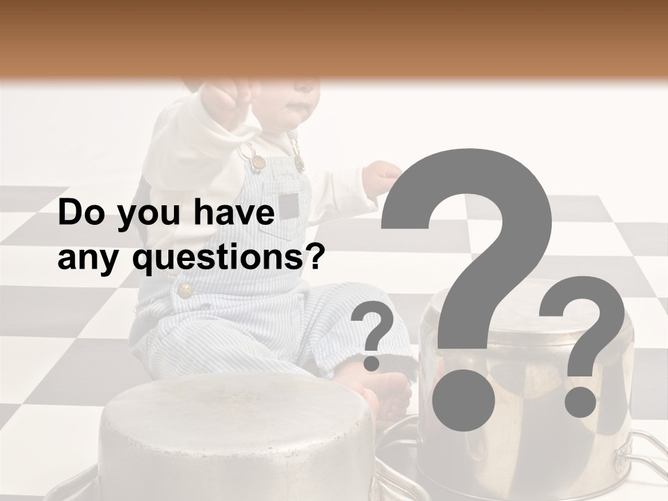 A Baby Playing With A Drum On A Checkered Floor PowerPoint Template