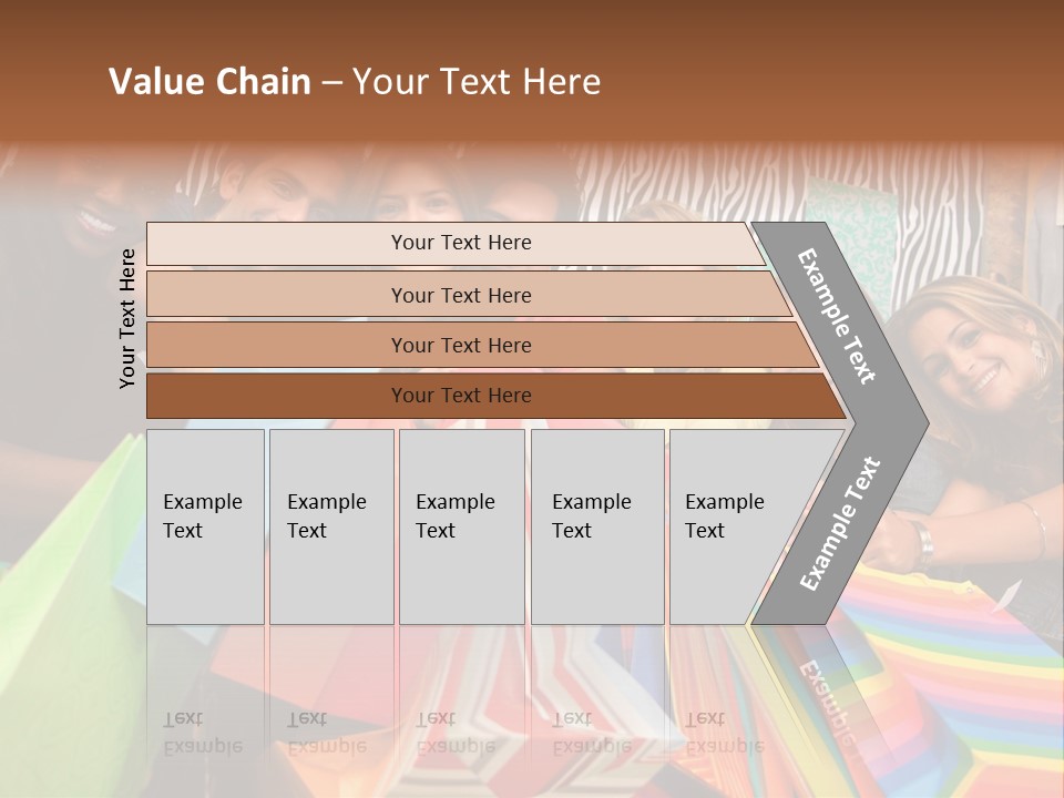 A Group Of People Holding Shopping Bags And Posing For A Picture PowerPoint Template