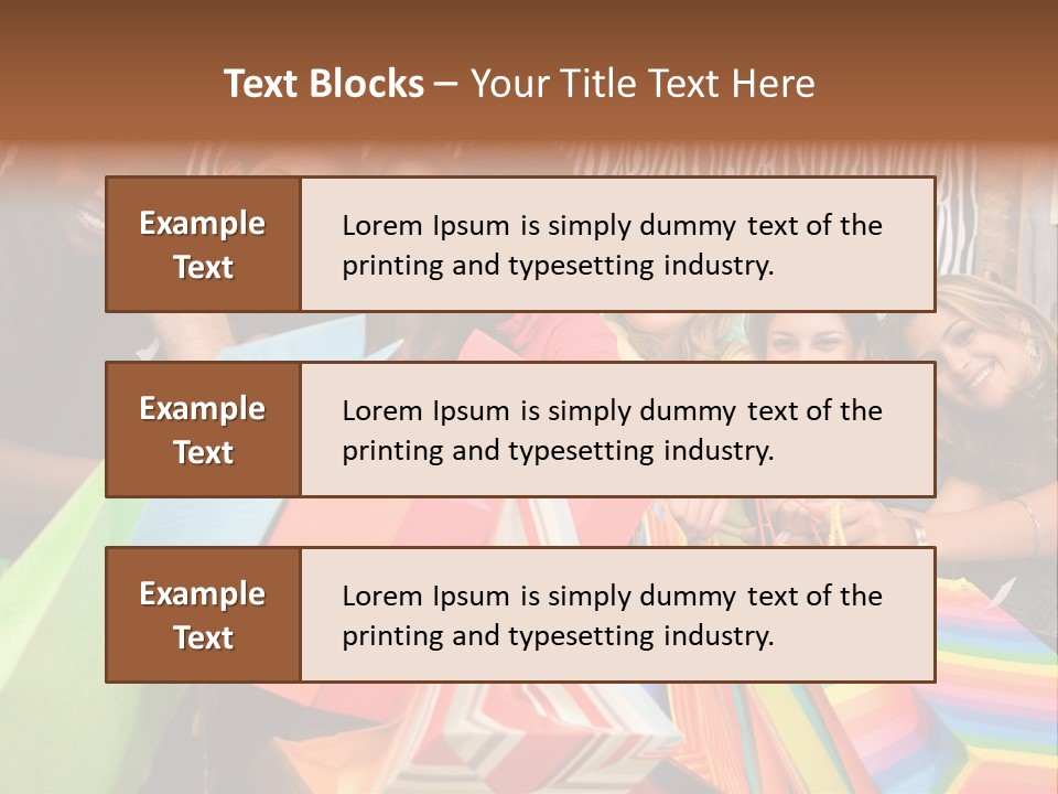 A Group Of People Holding Shopping Bags And Posing For A Picture PowerPoint Template