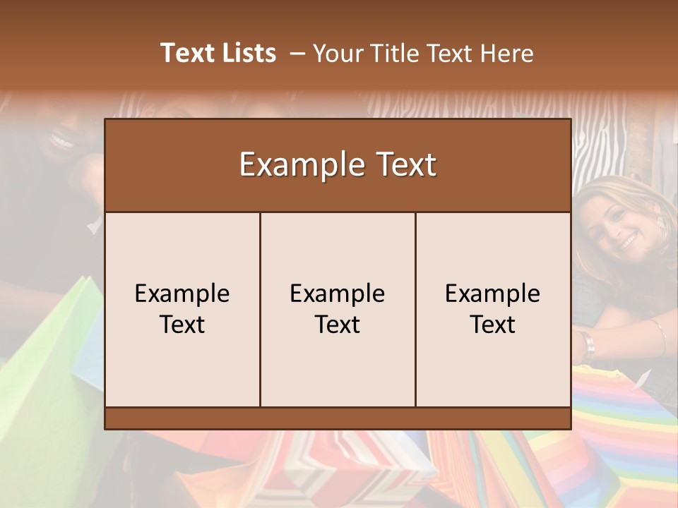 A Group Of People Holding Shopping Bags And Posing For A Picture PowerPoint Template