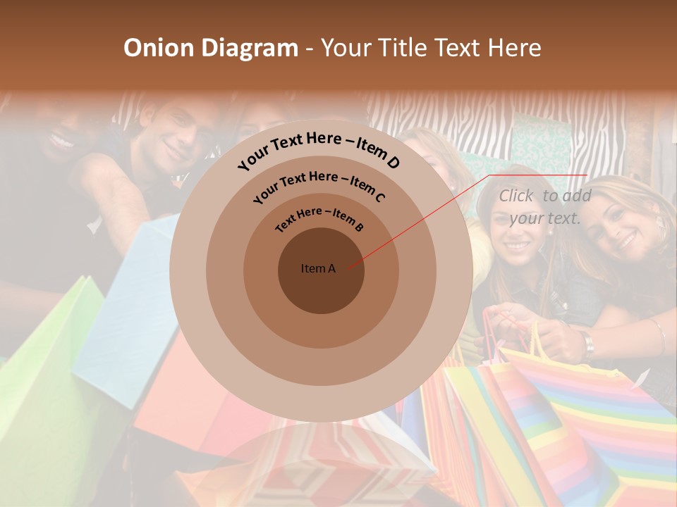 A Group Of People Holding Shopping Bags And Posing For A Picture PowerPoint Template