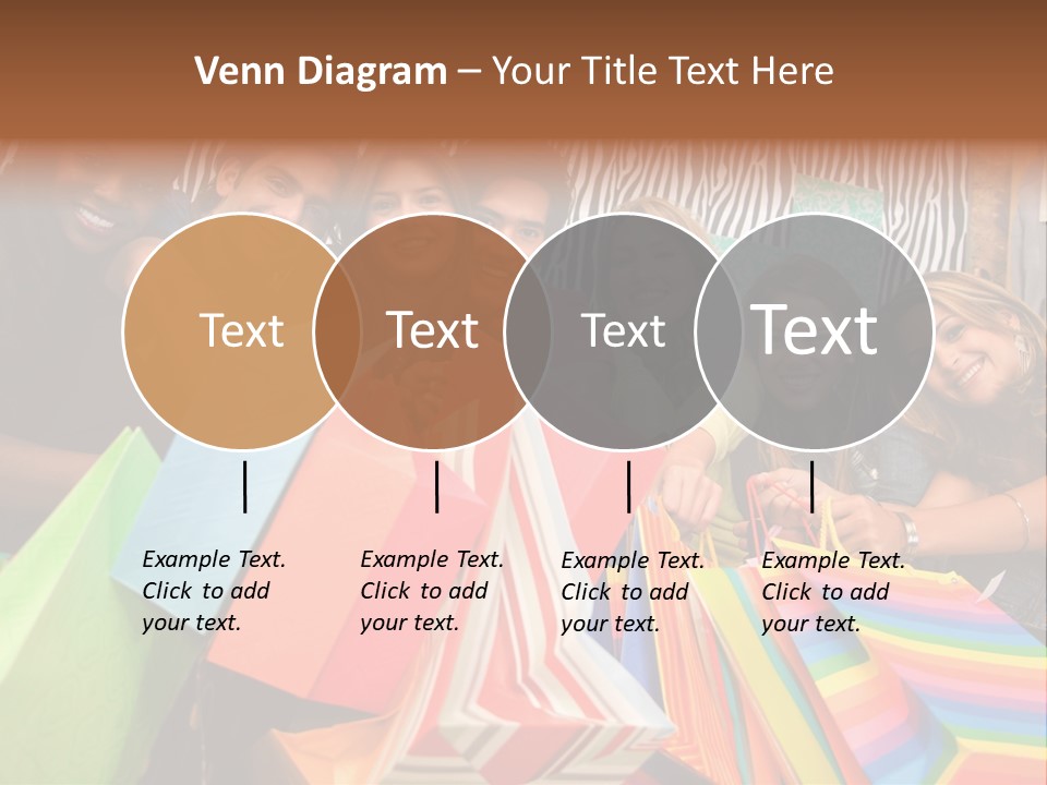 A Group Of People Holding Shopping Bags And Posing For A Picture PowerPoint Template