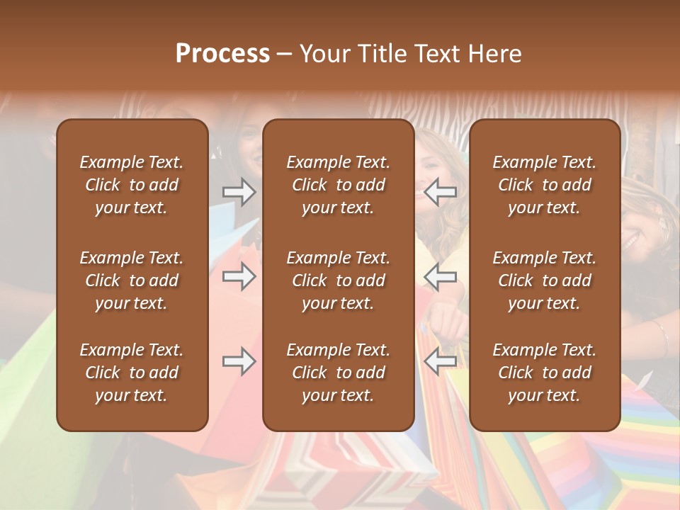 A Group Of People Holding Shopping Bags And Posing For A Picture PowerPoint Template