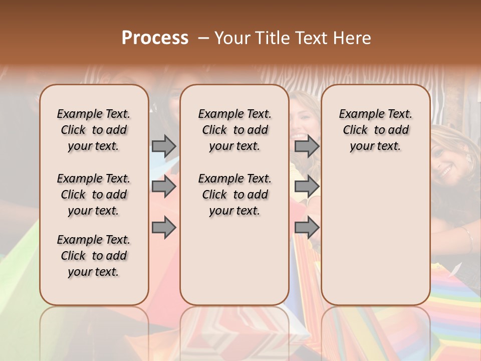 A Group Of People Holding Shopping Bags And Posing For A Picture PowerPoint Template