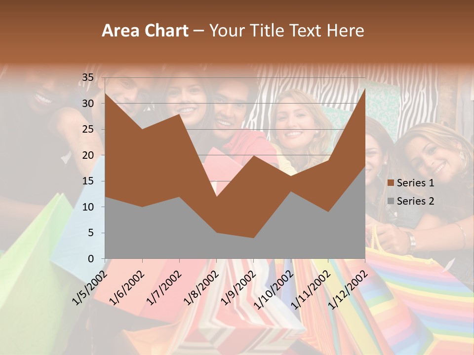 A Group Of People Holding Shopping Bags And Posing For A Picture PowerPoint Template