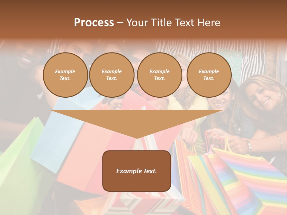 A Group Of People Holding Shopping Bags And Posing For A Picture PowerPoint Template