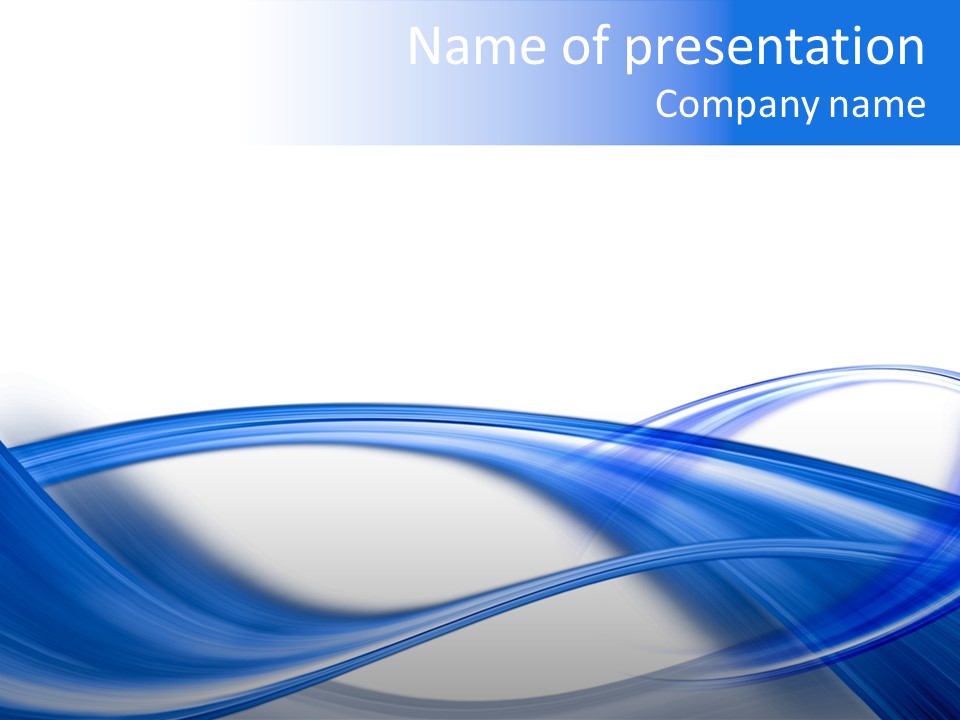 A Blue And White Background With Waves PowerPoint Template