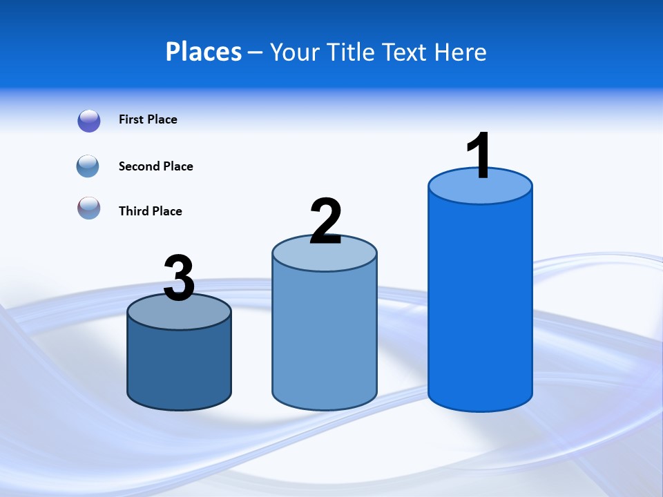 A Blue And White Background With Waves PowerPoint Template