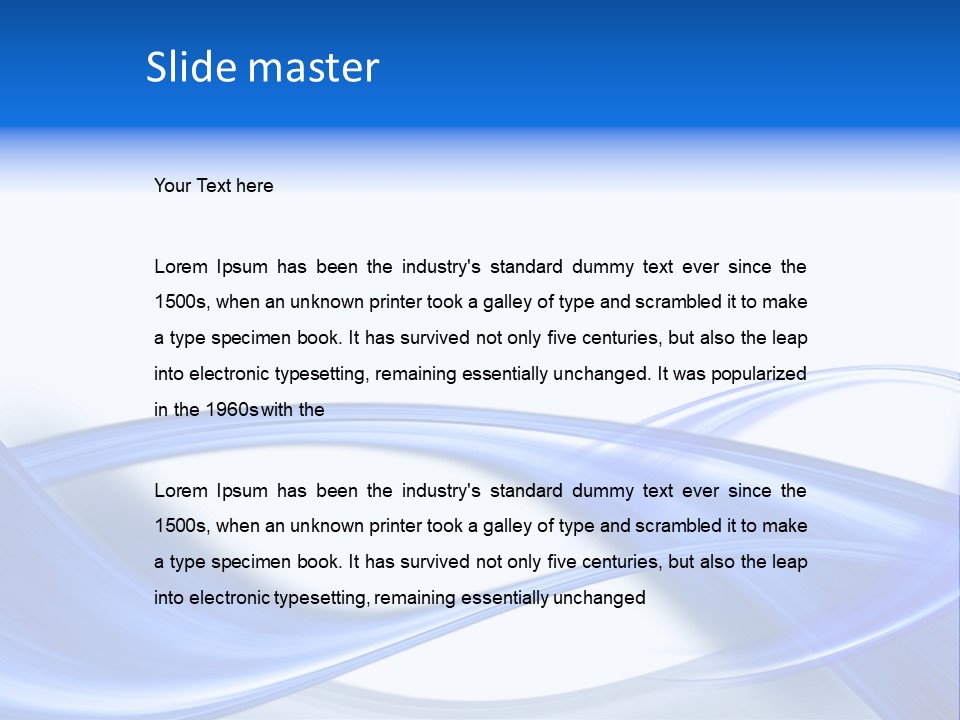 A Blue And White Background With Waves PowerPoint Template