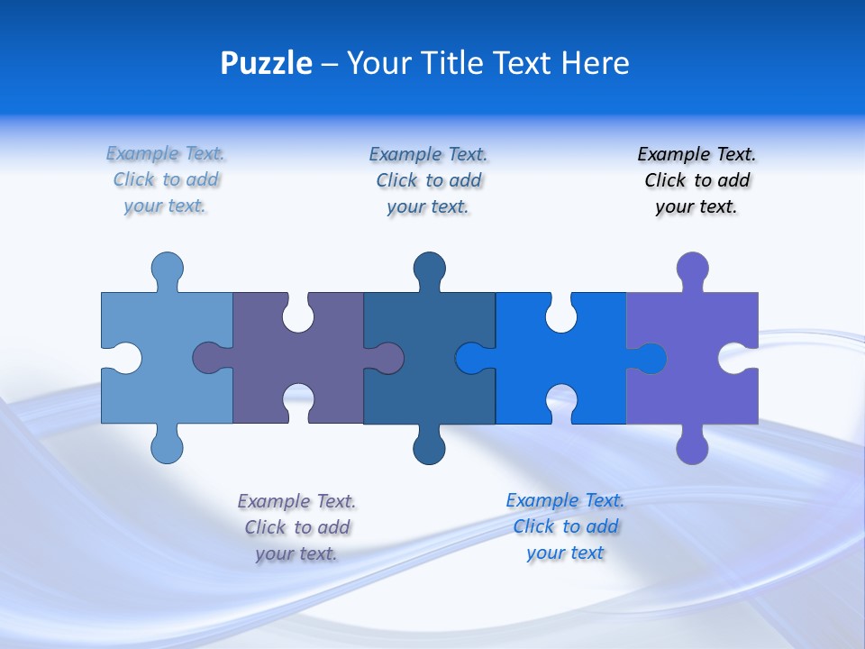 A Blue And White Background With Waves PowerPoint Template