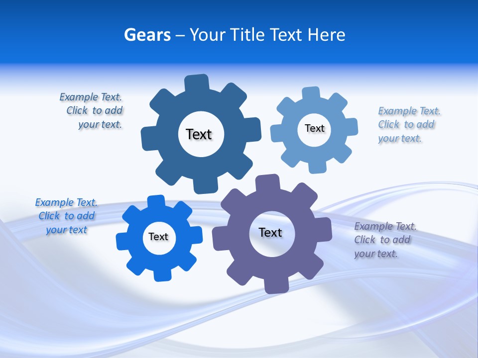 A Blue And White Background With Waves PowerPoint Template