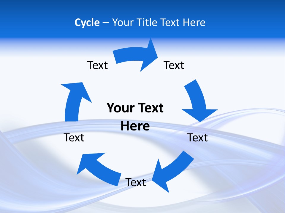 A Blue And White Background With Waves PowerPoint Template