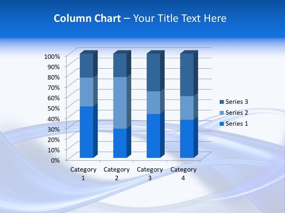 A Blue And White Background With Waves PowerPoint Template