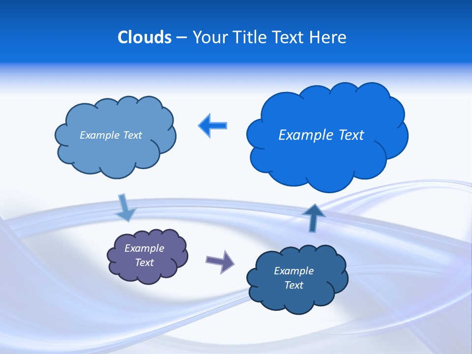 A Blue And White Background With Waves PowerPoint Template