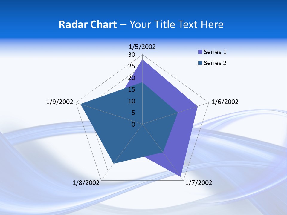 A Blue And White Background With Waves PowerPoint Template