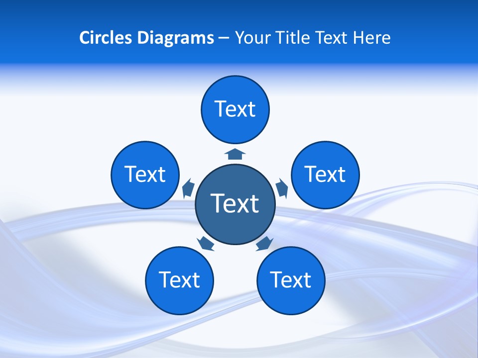 A Blue And White Background With Waves PowerPoint Template