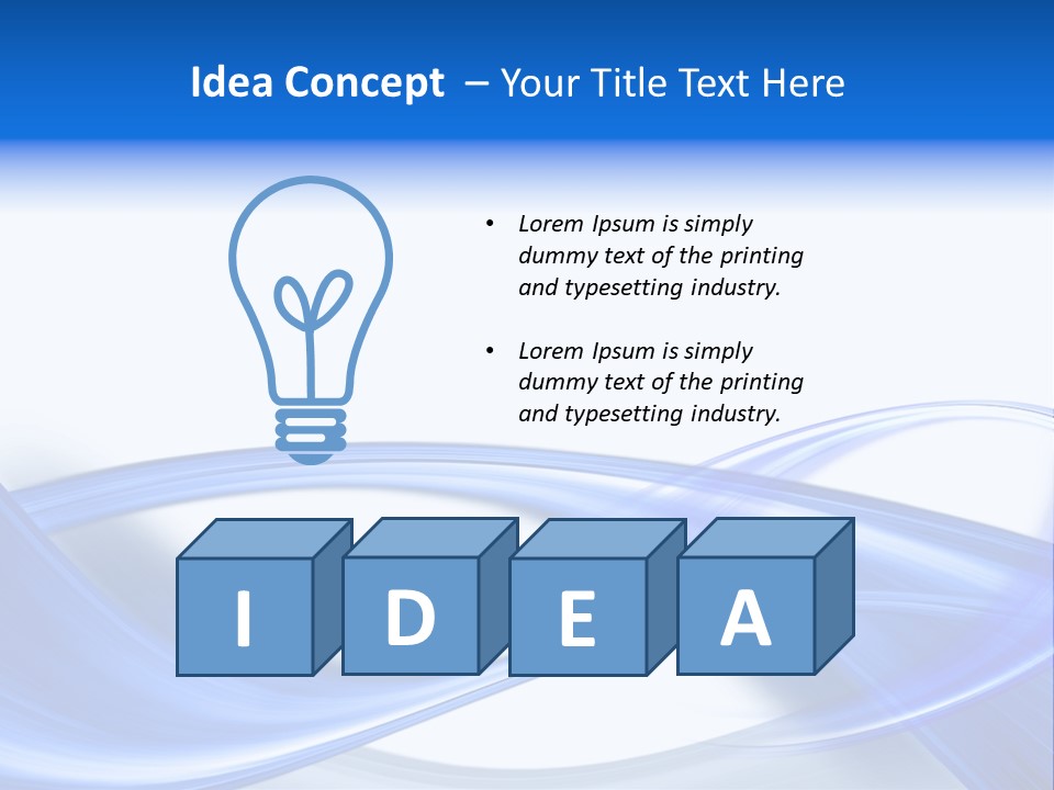 A Blue And White Background With Waves PowerPoint Template