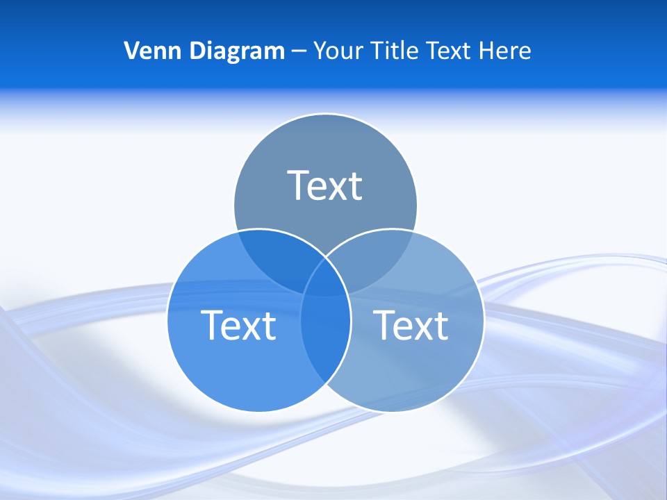 A Blue And White Background With Waves PowerPoint Template