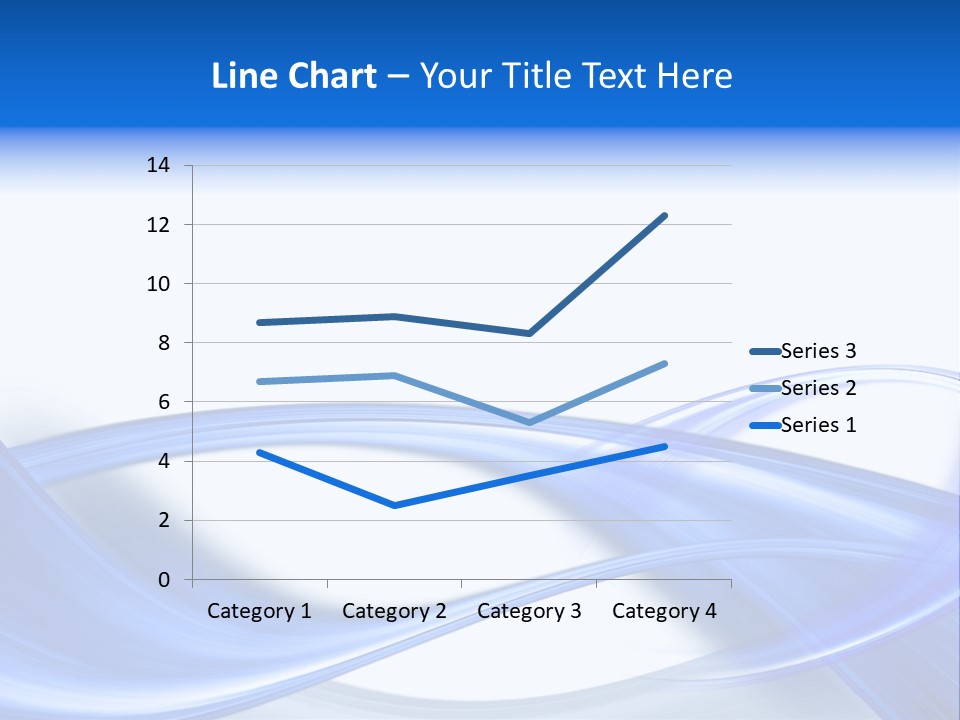A Blue And White Background With Waves PowerPoint Template