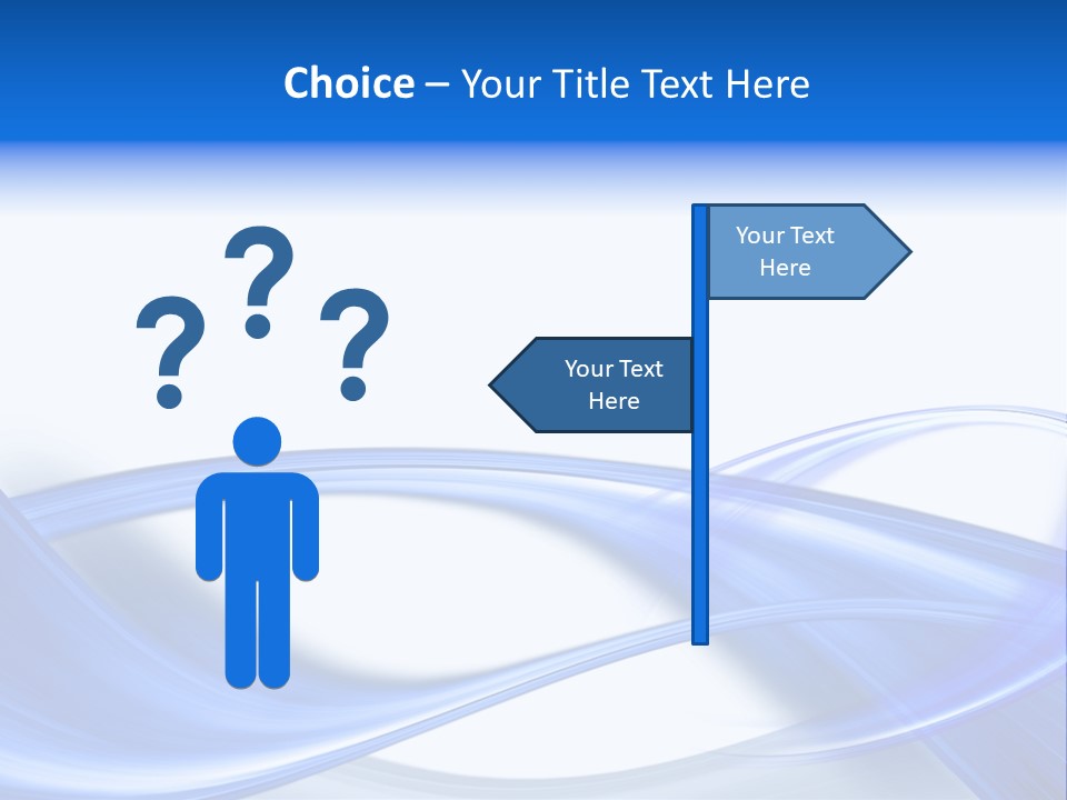 A Blue And White Background With Waves PowerPoint Template