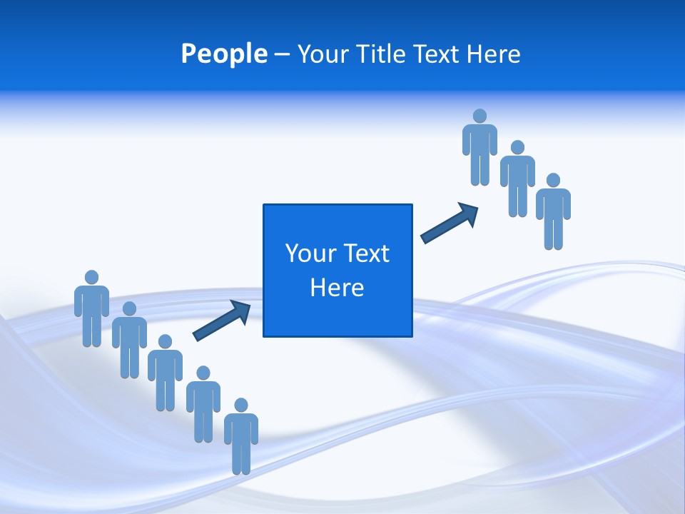 A Blue And White Background With Waves PowerPoint Template