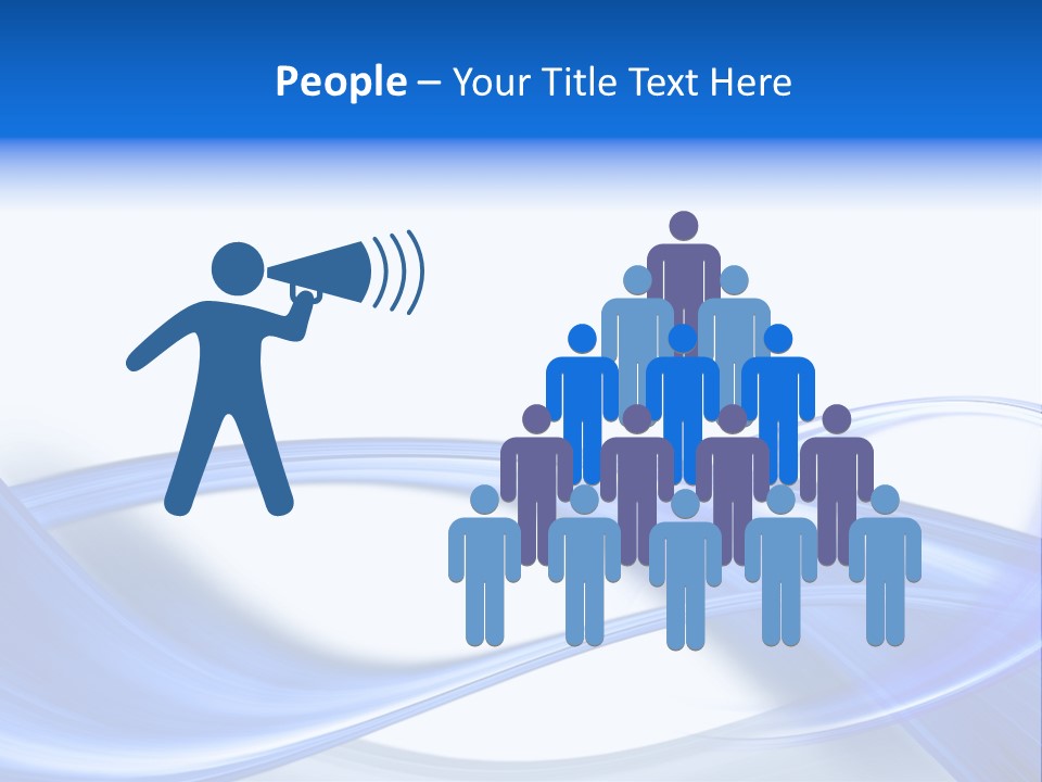 A Blue And White Background With Waves PowerPoint Template