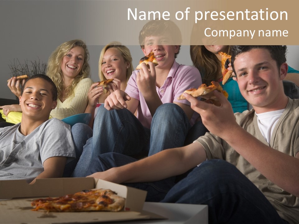 Cheerful Teenage Teenagers PowerPoint Template