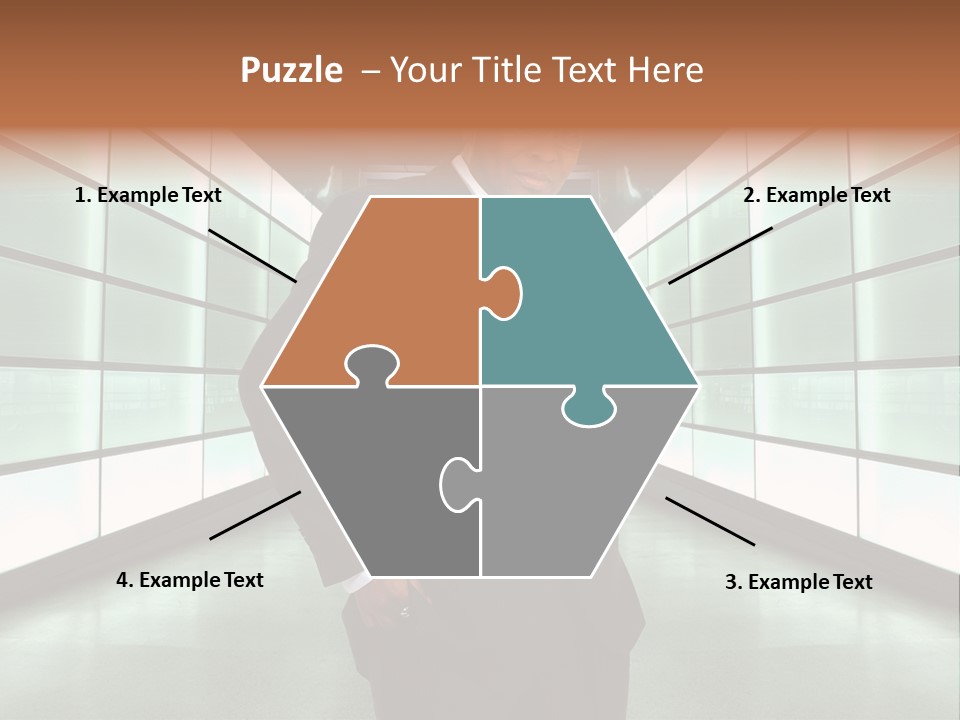 A Man In A Suit Is Standing In A Room PowerPoint Template