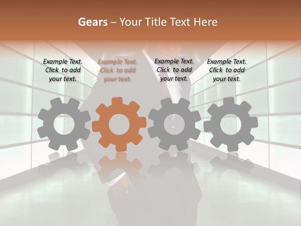 A Man In A Suit Is Standing In A Room PowerPoint Template