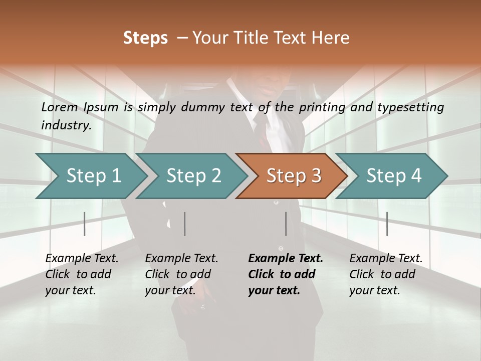 A Man In A Suit Is Standing In A Room PowerPoint Template