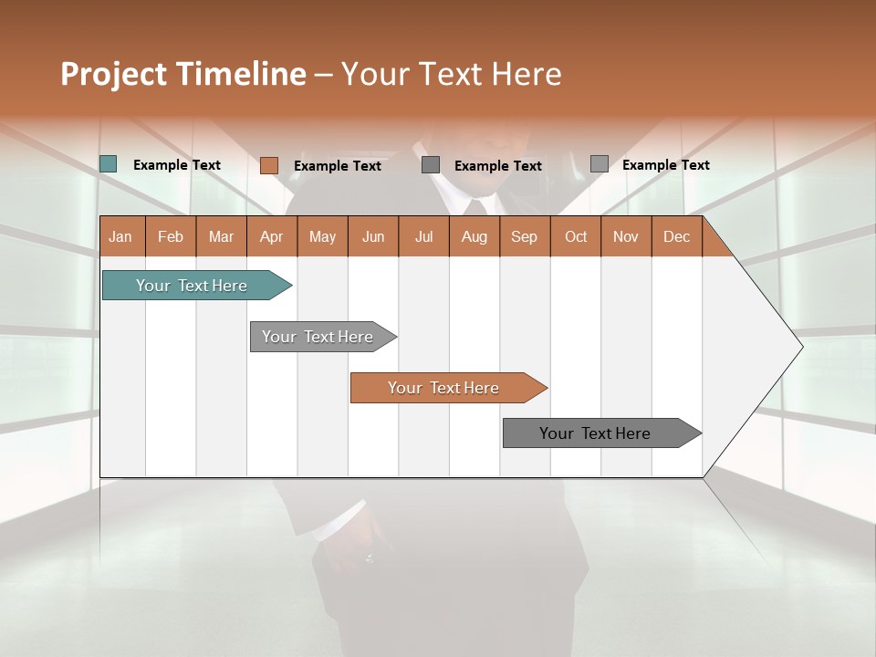 A Man In A Suit Is Standing In A Room PowerPoint Template