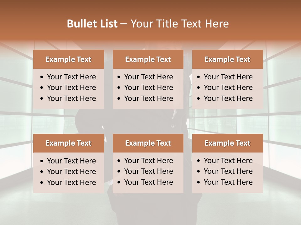 A Man In A Suit Is Standing In A Room PowerPoint Template