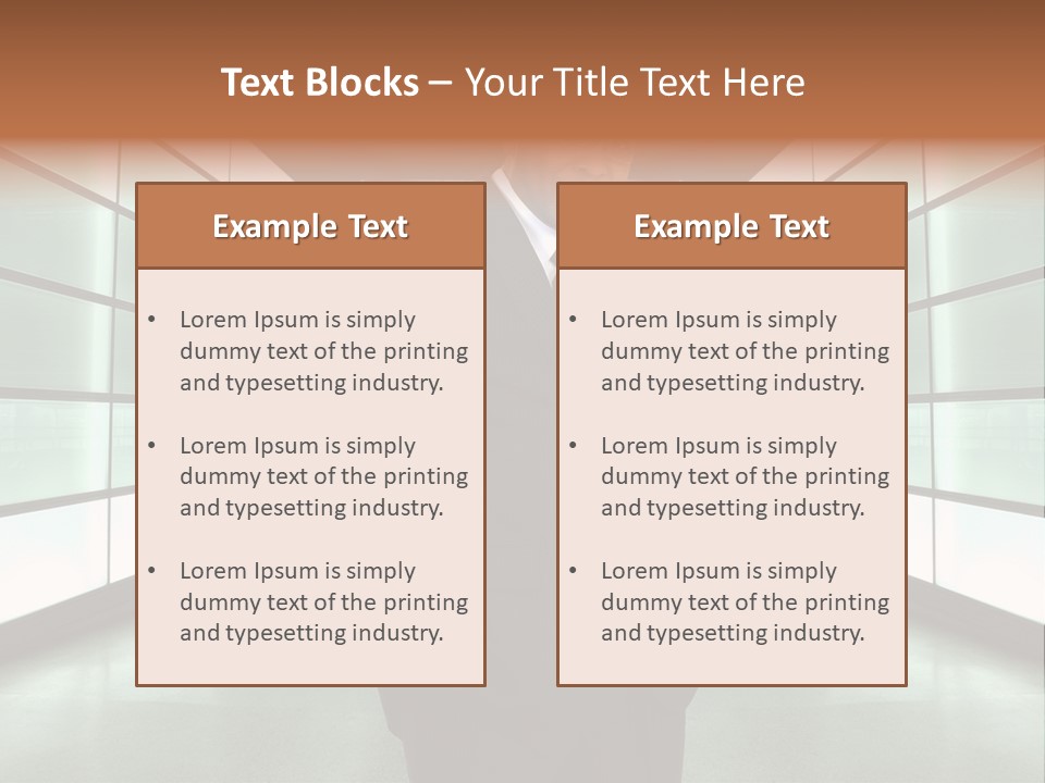 A Man In A Suit Is Standing In A Room PowerPoint Template