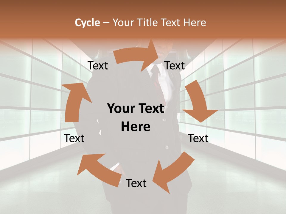 A Man In A Suit Is Standing In A Room PowerPoint Template